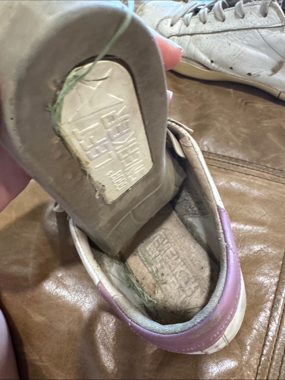 Golden Goose White Sneakers with Beige Star and Pink Heel 40 US10 - Picture 9 of 10
